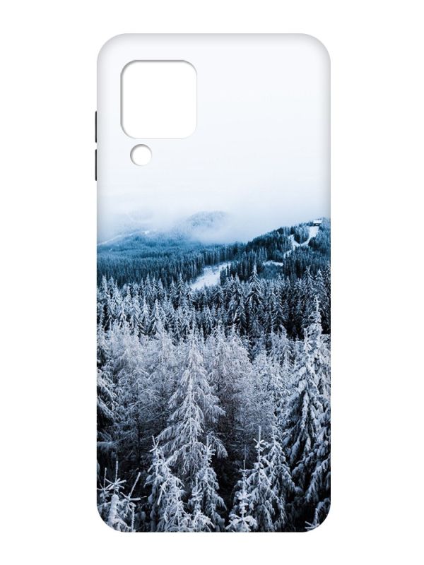 Чохол з чорними боками на Samsung Galaxy M32 / A22 / M22 4G :: Зимовий ліс (принт 164)