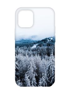 Чохол з бірюзовими боками на Apple iPhone 12/12 Pro (6.1) :: Зимовий ліс (принт 164)