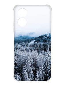 Чохол із потовщеними кутами на Oppo A17 :: Зимовий ліс (принт 164)