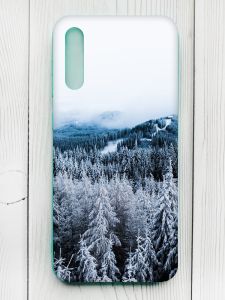 Чохол з бірюзовими боками на Samsung Galaxy A50 (2019) A505/A30s :: Зимовий ліс (принт 164)