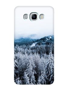 Чохол з бірюзовими боками на Samsung Galaxy J7(2016) J710 :: Зимовий ліс (принт 164)