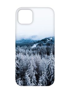 Чохол з червоними боками на iPhone 14 Plus :: Зимовий ліс (принт 164)