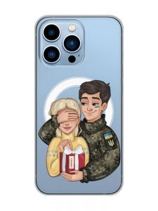 Магнітний чохол на iPhone 13 Pro Max із підтримкою MagSafe :: Подарунок Перемога (патріотичний принт 178)