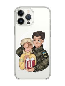 Магнітний чохол на iPhone 14 Pro із підтримкою MagSafe :: Подарунок Перемога (патріотичний принт 178)