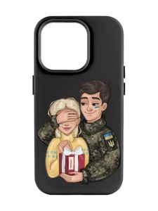 Матовий чорний чохол на Apple iPhone 14 Pro Max :: Подарунок Перемога (патріотичний принт 178)