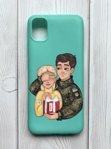 Матовий бірюзовий чохол на Samsung Galaxy A04E / A042 :: Подарунок Перемога (патріотичний принт 178)