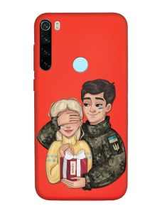 Матовий червоний чохол на Xiaomi Redmi Note 8T :: Подарунок Перемога (патріотичний принт 178)