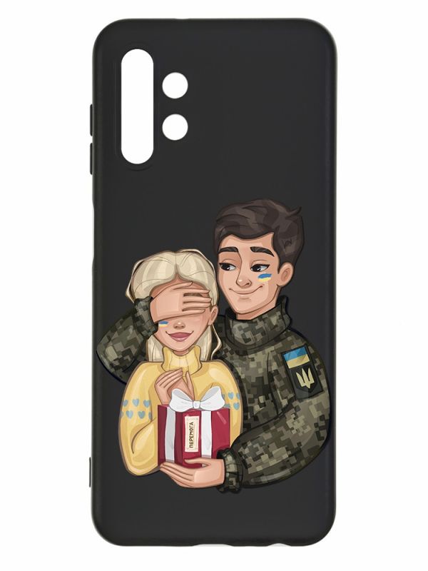 Матовий чорний чохол на Samsung Galaxy A13 4G :: Подарунок Перемога (патріотичний принт 178)
