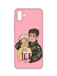 Матовий рожевий чохол на Samsung Galaxy A04 :: Подарунок Перемога (патріотичний принт 178)