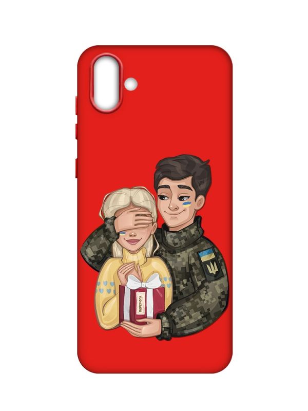 Матовий червоний чохол на Samsung Galaxy A04 :: Подарунок Перемога (патріотичний принт 178)