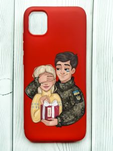 Матовий червоний чохол на Samsung Galaxy A04E/A042 :: Подарунок Перемога (патріотичний принт 178)