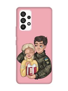 Матовий рожевий чохол на Samsung Galaxy A53 4G/5G :: Подарунок Перемога (патріотичний принт 178)