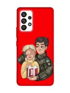 Матовий червоний чохол на Samsung Galaxy A53 4G/5G :: Подарунок Перемога (патріотичний принт 178)