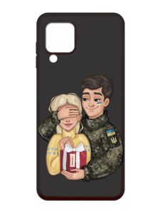 Матовий чорний чохол на Samsung Galaxy M32 / A22 / M22 4G :: Подарунок Перемога (патріотичний принт 178)