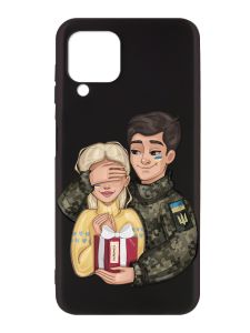 Матовий чорний чохол на Samsung Galaxy A12 :: Подарунок Перемога (патріотичний принт 178)