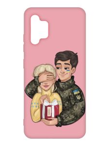 Матовий рожевий чохол на Samsung Galaxy A32 :: Подарунок Перемога (патріотичний принт 178)