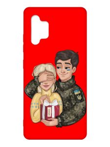 Матовий червоний чохол на Samsung Galaxy A32 :: Подарунок Перемога (патріотичний принт 178)