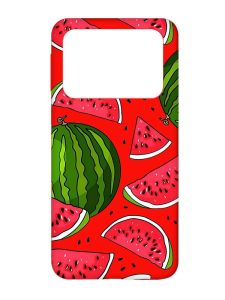 Матовий червоний чохол на Xiaomi Poco X4 Pro 5G :: Кавуни (принт 341)