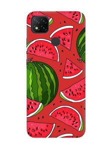 Матовий червоний чохол на Xiaomi Redmi 9C/10A :: Кавуни (принт 341)