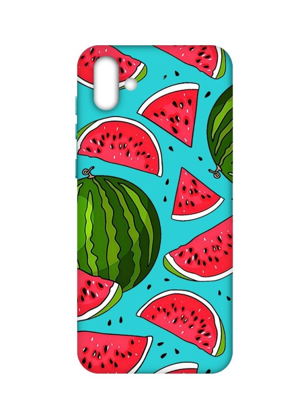 Матовий бірюзовий чохол на Samsung Galaxy A04 :: Кавуни (принт 341)
