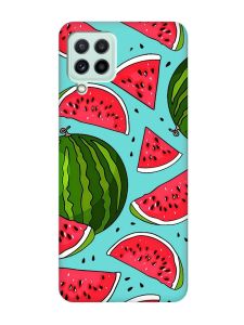 Матовий бірюзовий чохол на Samsung Galaxy M32/M22/A22 4G :: Кавуни (принт 341)