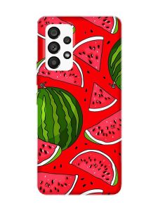 Матовий червоний чохол на Samsung Galaxy A53 4G/5G :: Кавуни (принт 341)