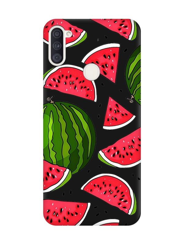 Матовий чорний чохол на Samsung Galaxy A11 :: Кавуни (принт 341)
