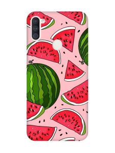 Матовий рожевий чохол на Samsung Galaxy A11 :: Кавуни (принт 341)