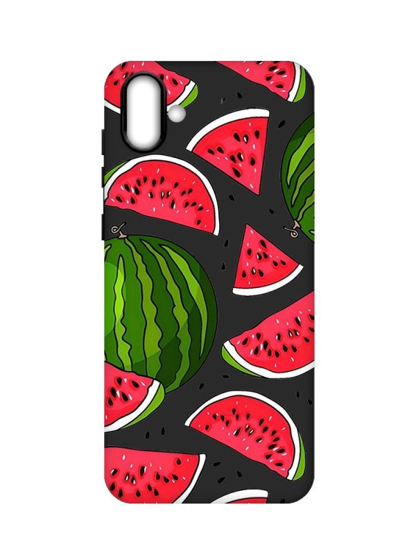 Матовий чорний чохол на Samsung Galaxy A04 :: Кавуни (принт 341)