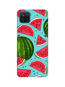 Матовий бірюзовий чохол на Samsung Galaxy A12 :: Кавуни (принт 341)