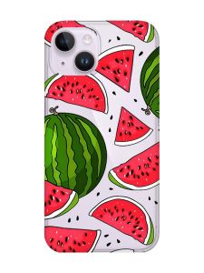 Прозорий чохол із захистом камери на iPhone 14 :: Кавуни (принт 341)