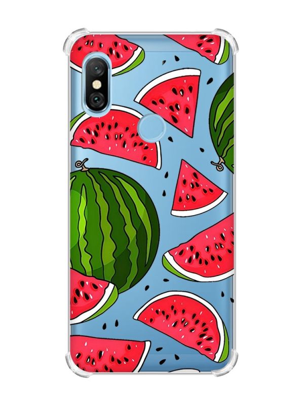 Чохол з потовщеними кутами на Xiaomi Redmi Note 6 Pro :: Кавуни (принт 341)