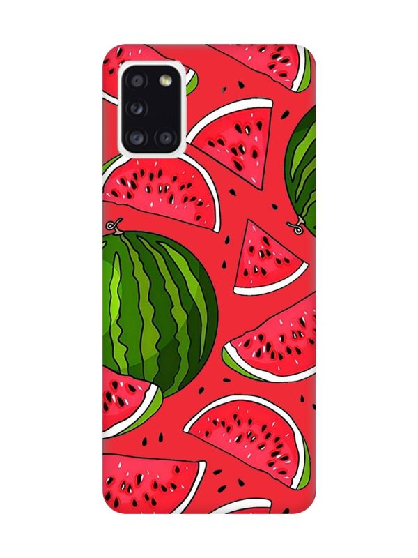 Матовий червоний чохол на Samsung Galaxy A31 :: Кавуни (принт 341)