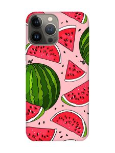 Матовий рожевий чохол на Apple iPhone 13 Pro :: Кавуни (принт 341)