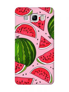 Матовий рожевий чохол на Samsung Galaxy J7(2016) J710 :: Кавуни (принт 341)