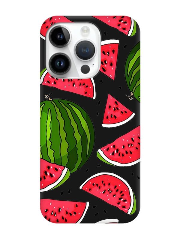 Матовий чорний чохол на Apple iPhone 14 Pro :: Кавуни (принт 341)