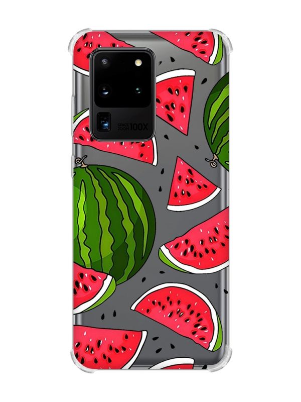 Чохол з потовщеними кутами на Samsung Galaxy S20 Ultra :: Кавуни (принт 341)