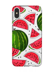 Прозорий чохол на iPhone X / XS :: Кавуни (принт 341)