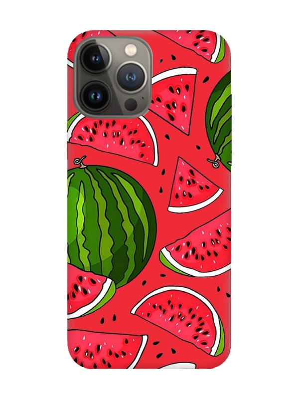 Матовий червоний чохол на Apple iPhone 13 Pro :: Кавуни (принт 341)