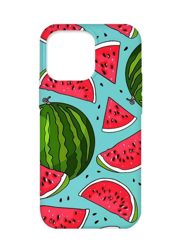 Матовий бірюзовий чохол на Apple iPhone 13 Pro :: Кавуни (принт 341)