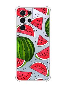 Чохол з потовщеними кутами на Samsung Galaxy S21 Ultra :: Кавуни (принт 341)