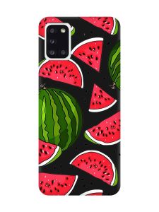 Матовий чорний чохол на Samsung Galaxy A31 :: Кавуни (принт 341)