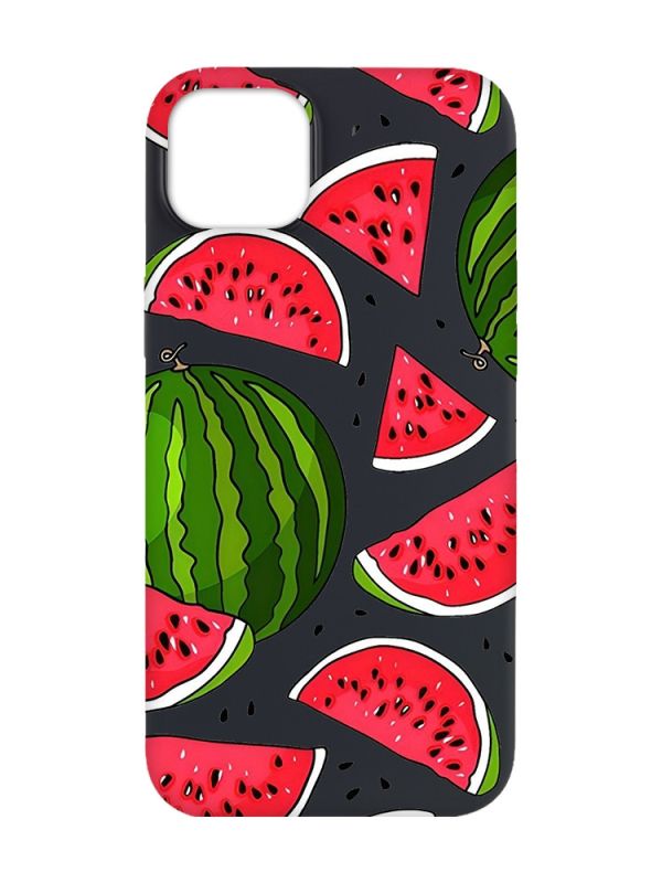 Матовий чорний чохол на Apple iPhone 14 Plus :: Кавуни (принт 341)