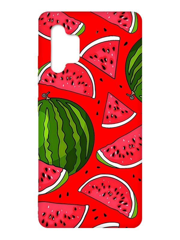 Матовий червоний чохол на Samsung Galaxy A32 :: Кавуни (принт 341)