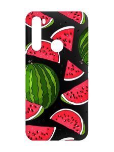 Матовий чорний чохол на Xiaomi Redmi Note 8 :: Кавуни (принт 341)