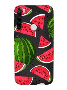 Матовий чорний чохол на Xiaomi Redmi Note 8T :: Кавуни (принт 341)