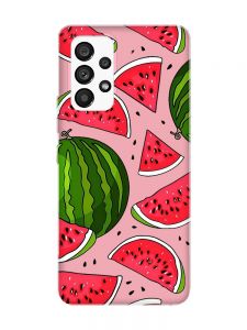 Матовий рожевий чохол на Samsung Galaxy A53 4G/5G :: Кавуни (принт 341)