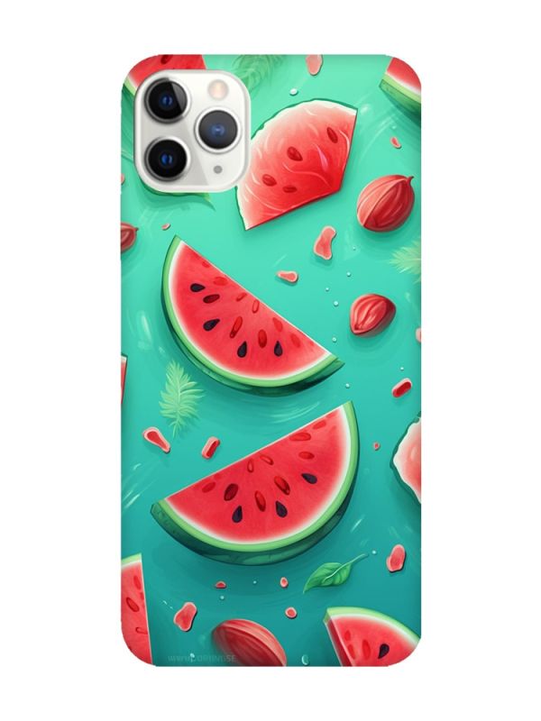 Чохол з бірюзовими боками на iPhone 11 Pro Max (6.5) :: Скибки кавуна (принт 340)