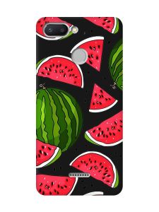 Матовий чорний чохол на Xiaomi Redmi 6 :: Кавуни (принт 341)