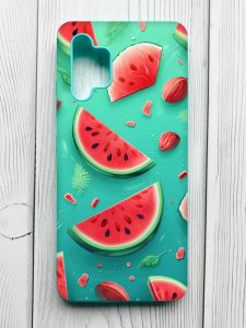 Чохол з бірюзовими боками на Samsung Galaxy A32 :: Скибки кавуна (принт 340)